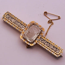 Tiffany & Co antique brooch carved rock crystal cameo gold and platinum (7297)