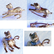 Antique Georgian brooch dog 18k gold French Charles X Bull Terrier(7314)