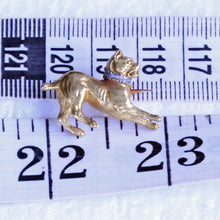 Antique Georgian brooch dog 18k gold French Charles X Bull Terrier(7314)