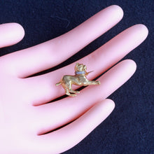 Antique Georgian brooch dog 18k gold French Charles X Bull Terrier(7314)