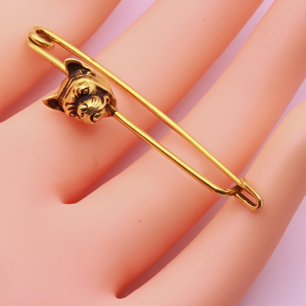 Gold Safety Pin Brooch
