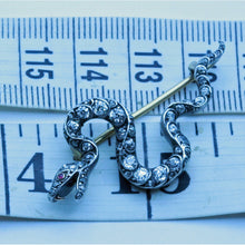 Antique Victorian snake brooch diamonds gold silver rubies serpent Unisex (7359)