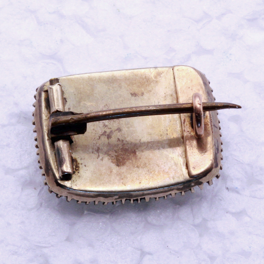 Antique Georgian tiny miniature eye portrait brooch gold pearls Unisex (7349)