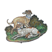 Antique Micromosaic Brooch Dogs w suckling puppies French 18k gold Spaniel (7418)