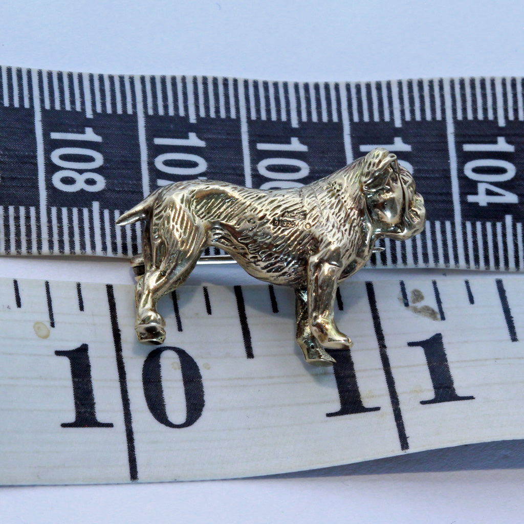 Antique Victorian brooch gold English bulldog dog 19th century Unisex (7420)