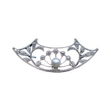 HENRI VEVER Brooch Platinum Diamonds Pearl Old European Cut RC Victorian (7433)