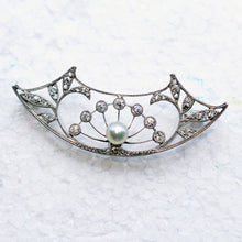 HENRI VEVER Brooch Platinum Diamonds Pearl Old European Cut RC Victorian (7433)