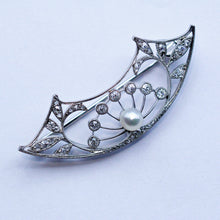HENRI VEVER Brooch Platinum Diamonds Pearl Old European Cut RC Victorian (7433)