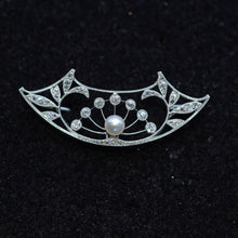 HENRI VEVER Brooch Platinum Diamonds Pearl Old European Cut RC Victorian (7433)