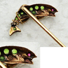 Fish stick pin brooch gold platinum demantoid garnets ruby enamel Antique (7435)
