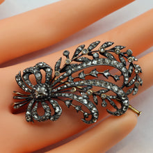 Antique Georgian aigrette brooch diamonds silver gold French feathers bow (7442)