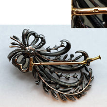 Antique Georgian aigrette brooch diamonds silver gold French feathers bow (7442)