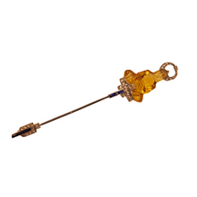 Cartier Art Deco Jabot brooch gold platinum diamonds carved citrine gems (7452)