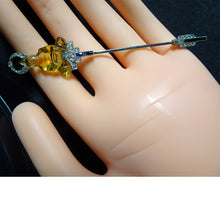 Cartier Art Deco Jabot brooch gold platinum diamonds carved citrine gems (7452)