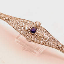 Antique Art Deco brooch platinum diamonds sapphire France Unisex (7546)
