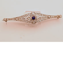 Antique Art Deco brooch platinum diamonds sapphire France Unisex 