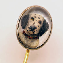 Antique Victorian Essex crystal Reverse carved intaglio Dalmation dog Gold (7580)