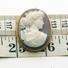 Luigi Rosi Antique Victorian Pendant Brooch gold hardstone cameo sgn Psyche(7582)