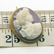 Luigi Rosi Antique Victorian Pendant Brooch gold hardstone cameo sgn Psyche(7582)