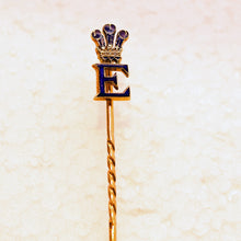 Antique King Edward Royal Pin 15ct Gold Enamel Prince of Wales Feathers