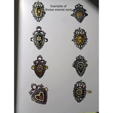 Bresse Enamel antique Victorian brooch locket silver gold paste French (7646)