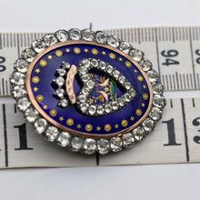 Bresse Enamel antique Victorian brooch locket silver gold paste French (7646)