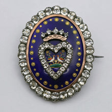 Bresse Enamel antique Victorian brooch locket silver gold paste French 