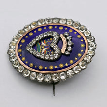 Bresse Enamel antique Victorian brooch locket silver gold paste French 