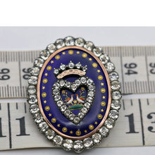 Bresse Enamel antique Victorian brooch locket silver gold paste French (7646)