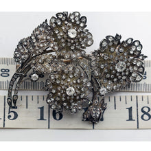 Antique Victorian Brooch gold silver diamonds floral trembles transforms (7659)