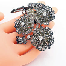 Antique Victorian Brooch gold silver diamonds floral trembles transforms (7659)
