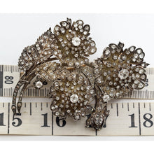 Antique Victorian Brooch gold silver diamonds floral trembles transforms (7659)