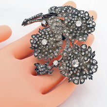 Antique Victorian Brooch gold silver diamonds floral trembles transforms (7659)