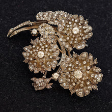 Antique Victorian Brooch gold silver diamonds floral trembles transforms (7659)