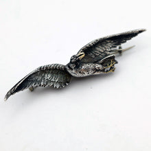 Mellerio dits Meller antique brooch flying bird duck silver gold French (7673)