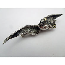 Mellerio dits Meller antique brooch flying bird duck silver gold French (7673)