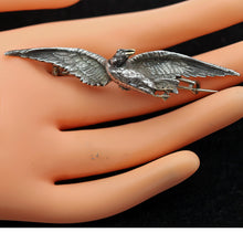 Mellerio dits Meller antique brooch flying bird duck silver gold French (7673)