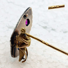 Antique Victorian butterfly brooch pin gold diamonds sapphire ruby French (7674)