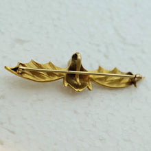 American Antique Art Nouveau brooch pendant devil head bat wings gold pearl(7685)