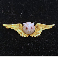 TIFFANY & CO Antique Victorian brooch 18k gold moonstone owl (7706)