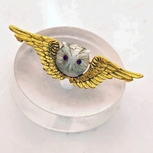 TIFFANY & CO Antique Victorian brooch 18k gold moonstone owl (7706)