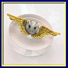TIFFANY & CO Antique Victorian brooch 18k gold moonstone owl (7706)