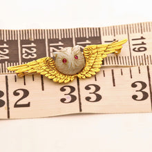 TIFFANY & CO Antique Victorian brooch 18k gold moonstone owl (7706)