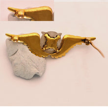 TIFFANY & CO Antique Victorian brooch 18k gold moonstone owl (7706)