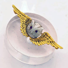 TIFFANY & CO Antique Victorian brooch 18k gold moonstone owl (7706)