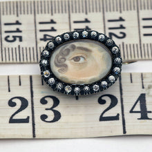 Antique Georgian Sentimental Brooch Miniature Eye Portrait Paste Gold