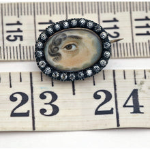 Antique Georgian Sentimental Brooch Miniature Eye Portrait Paste Gold (7713)