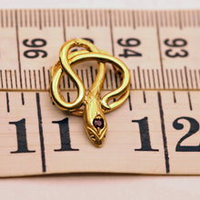 Antique Victorian gold garnet snake scarf dress handky clip clasp French (7564)
