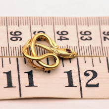 Antique Victorian gold garnet snake scarf dress handky clip clasp French (7564)