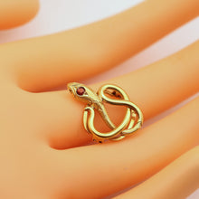 Antique Victorian gold garnet snake scarf dress handky clip clasp French (7564)